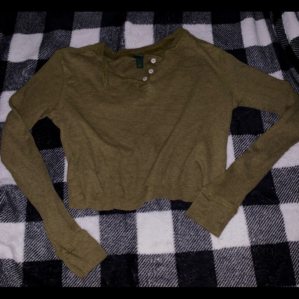 Deep green high rise long sleeve